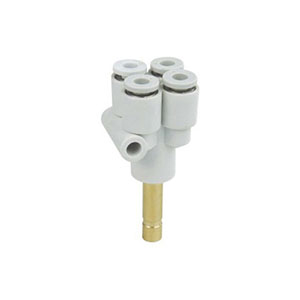 KQ2 series quick coupling copper pipe five-way connector: KQ2XD